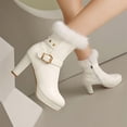thumbnail image 4 of Women's Fashion Belt Buckle Round Toe Side Zipper Ankle Boots, 4 of 4