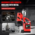 thumbnail image 3 of Magnetic Drill Press, 1100W 550RPM Portable Mag Drill Press, Magnetic Core Drilling Machine for Metal Working,14Pcs Annular Cutters Drill Bits, Red, 3 of 8