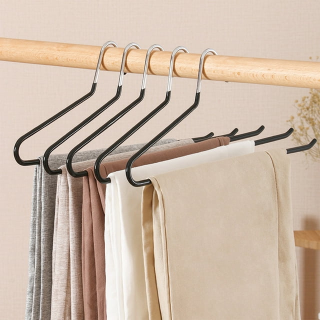 Fesfesfes Z Shaped Trouser Hanger Non Slip Thickened Metal Clothes Rack Space Saving Design for Wardrobe Pants Skirts Home Closet Organization