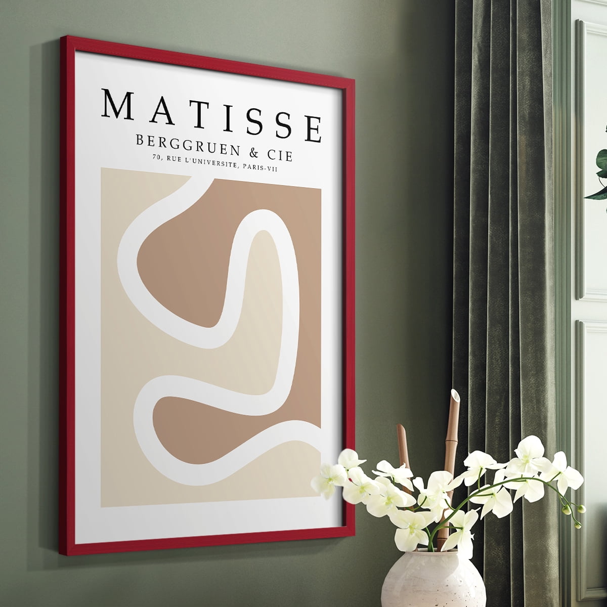 Matisse CCCXLVI in Red Solid Wood 22 x 28 Framed Print