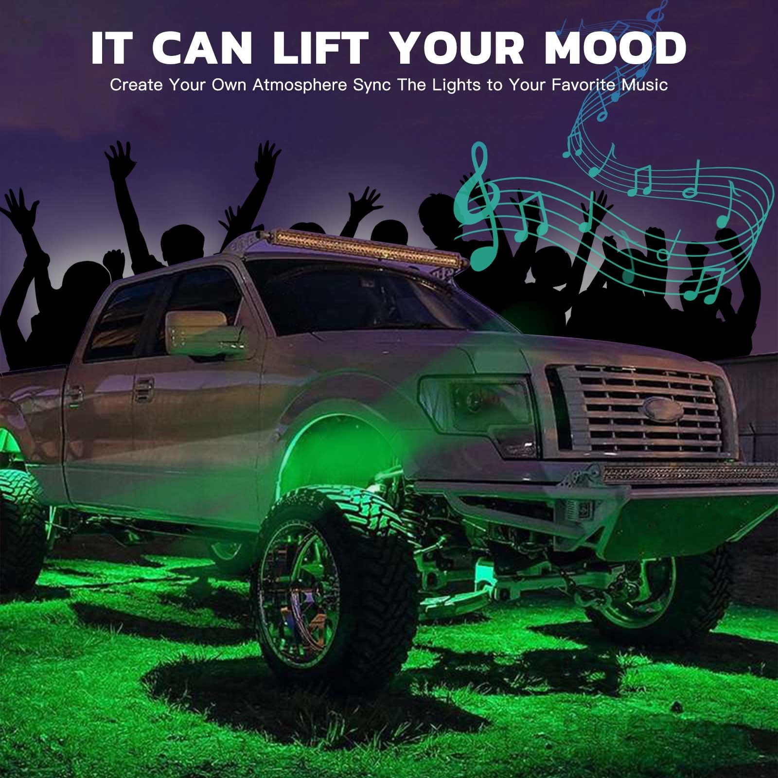 10Pods RGB LED Rock Lights with APP/RF Remote Control, Underglow Lights Multi Zone Neon Exterior Lights Multicolor 12v Waterproof for Trucks Accessories Jeep UTV SUV ATV Golf Cart Offroad