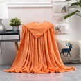 thumbnail image 2 of Btomtd 70"x80" Warm Fleece Throw Blanket for Sofa Bedding Bed Blanket Lightweight Cover Blanket for All Seasons Use, Orange, 2 of 4