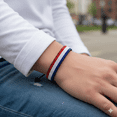 thumbnail image 2 of Netherlands Flag Bracelet: Handmade Bracelet,Adjustable Beaded Boho-Style Rope Bangle with Patriotic Design, 2 of 7