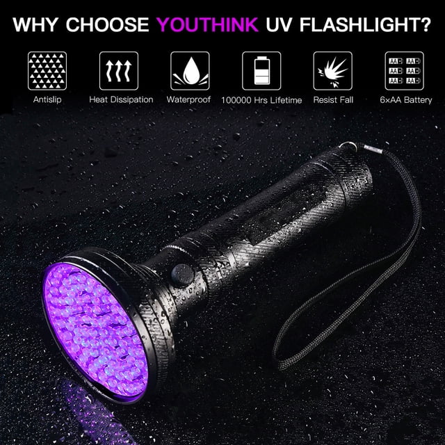 Luz para manchas de mascotas, linterna UV, detector de manchas para mascotas, luz negra, detector de antorcha, luz negra, acabado de lujo