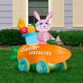 thumbnail image 2 of Gemmy Airblown Inflatable Easter Bunny Speedster, 3 ft Tall, pink, 2 of 2
