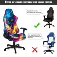 thumbnail image 5 of Pzuqiu Wolf Gaming Chair Covers Soft Office Chairs Protector with 2 Pieces Armrest Covers Lightning Scratchproof Elastic Gaming Chair Covers Set for Home, Shop, Office, 5 of 7