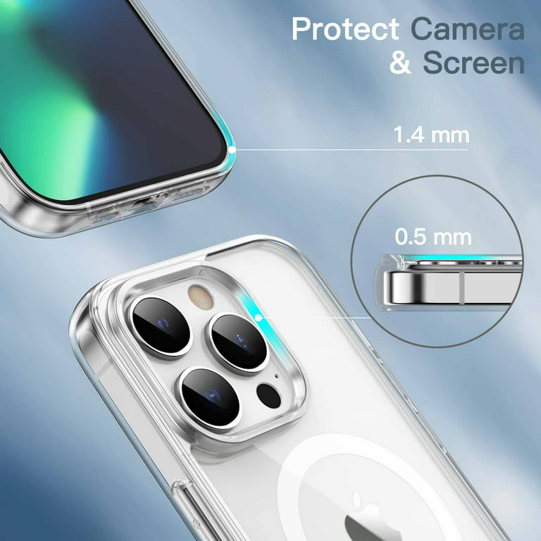 JETech Magnetic Case for iPhone 13 Pro 6.1-Inch Compatible with MagSafe  Wireless Charging, Shockproof Phone Bumper Cover, Anti-Scratch Clear Back