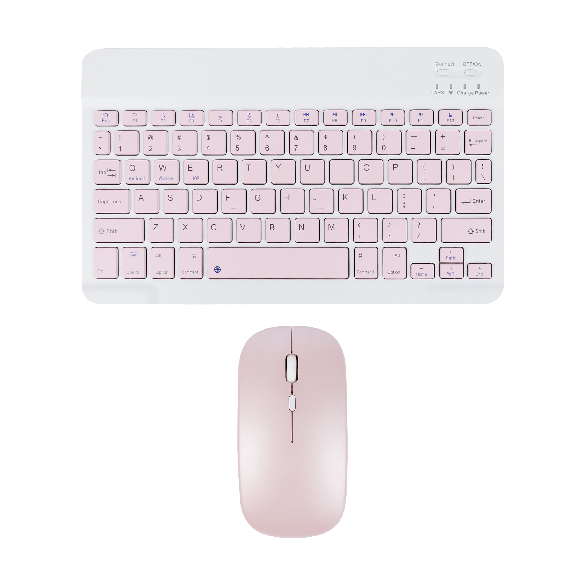 PloutoRich 10 inch Wireless Keyboard and Mouse Combos, Mini Ultra-Slim 78 Keys Tablet Keyboard, Portable Rechargeable Bluetooth Keyboard for Mac Windows Devices