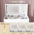 thumbnail image 5 of Leumius Makeup Vanity Desk with Mirror and Lights,Flip Top Dressing Table with 2 Drawers & Adjustable 3 Color Lighting Brightness for Bedroom Storage Cabinet,White, 5 of 10