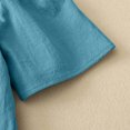thumbnail image 4 of OGLCCG Girls Short Sleeve Tops Casual Square Neck Button Pleated T Shirts Kids Summer Peplum Babydoll Tees Blouses Size 6-16 Years, 4 of 6