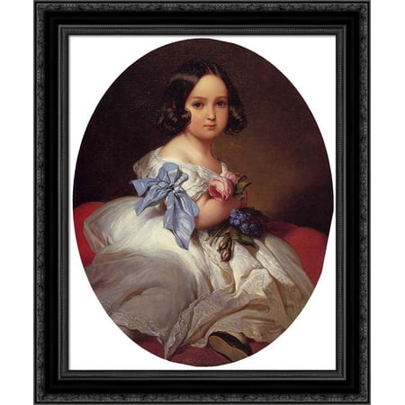Princess Charlotte of Belgium 20x23 Black Ornate Wood Framed Canvas Art by Winterhalter, Franz Xavier