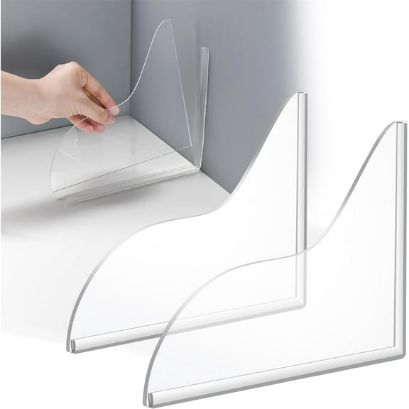 2Pcs Shower Splash Guard, Dingrich 7.2x8.2inch Self- Adhesive Transparent Shower Water Guard, Bath Corner Water Splash Guard, Tub Splash Guard Bathtub Water Guard with Adhesive - Clear Color