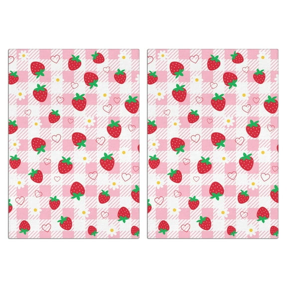 Strawberry Kitchen Towels Set Of 2, Absorbent and Soft Dish Towels for Farmhouse Decor, Country Kitchen.