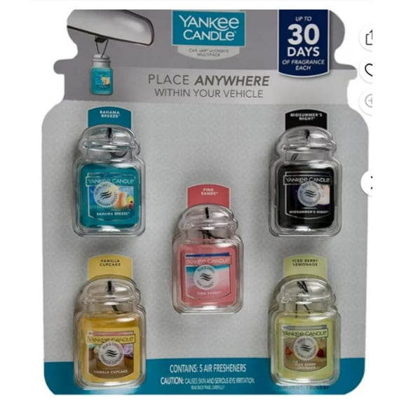 Yankee Candle Car Jar Ultimate Multipack Air Freshener, 5 Count
