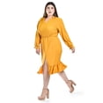 thumbnail image 2 of Vestido midi con abertura Roman Fashion /Tallas Extras, 4070 (Mostaza) amarillo 42, 2 of 5