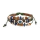 thumbnail image 4 of Pulsera de cuero sintético multicapa con dijes, brazalete tejido con cuentas De color verde oscuro, 4 of 9