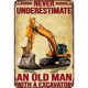 thumbnail image 1 of Excavadora Placa Metal Vintage Pintura Hierro Rectangular Artística Pared 20x30cm, 1 of 10
