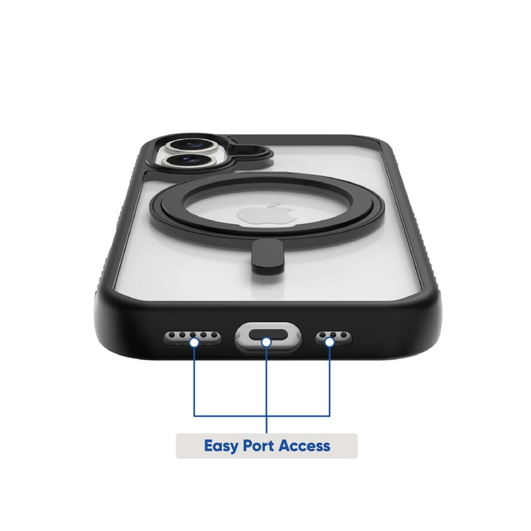 Onn+ MagSafe Compatible Phone Case with Ring Stand for iPhone 16