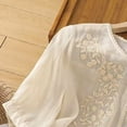 thumbnail image 6 of Embroidered Linen Shirts For Women Gauze Shirts Summer Blouses For Women Peasant Tops For Women Beach Vacation Tshirts Summer Linen Tops Lightweight Linen Blouses For Women Gauze Shirts For Women, 6 of 8