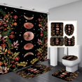 thumbnail image 1 of 4-piece Bathroom Curtain Wall Decoration for Home Indoor Moon Flower Bathroom 4-piece Set (180*180 Shower Curtain+toilet Cover+u-shaped Cushion+ Carpet), 1 of 3