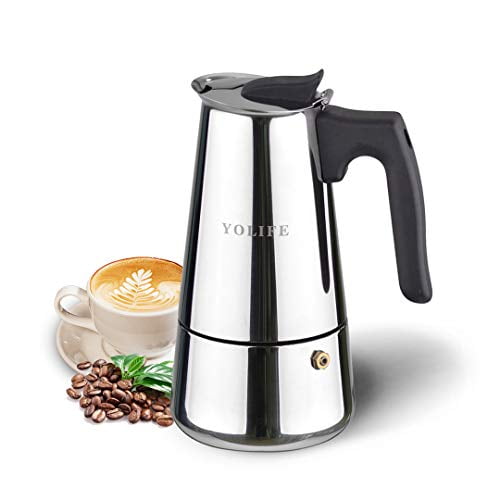 Moka Italian Coffee Maker Pot Stainless Steel Stovetop Espresso Induction Cooker