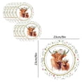 thumbnail image 3 of shyuyusa 10-Pack 9 Inch 7 Inch Highland Cow Paper Plates Retro Floral Disposable Tableware for Party and Event Use, 3 of 6