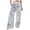 White, variant on CQONEPT Women's Printed Pants Elastic Waist Wide Leg Pants Drawstring Comfortable Loose Lounge Fashion Pants Dark Gray 3XL