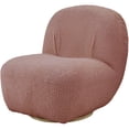 thumbnail image 1 of ACME Yedaid Chaise d'Appoint avec Pivotante en Sherpa Teddy Rose, 1 of 6