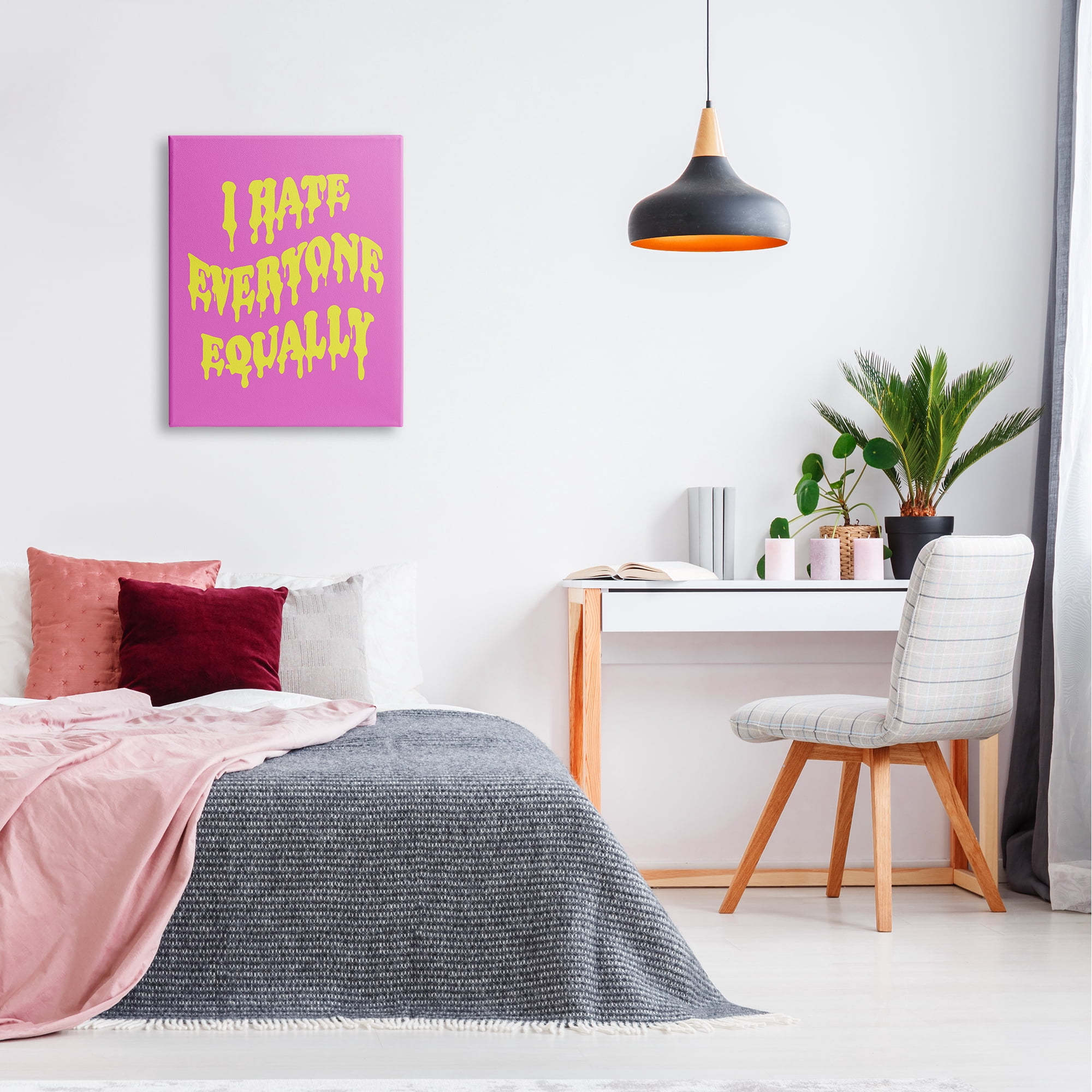 Stupell Industries Hate Everyone Drip Phrase Inspirational Painting Gallery Wrapped Canvas Art Print Wall Art, 24 x 30