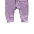 thumbnail image 6 of Qiylii Baby Girls Solid Color Romper,Single-breasted Long Sleeve Bodysuit+Headwear, 6 of 6