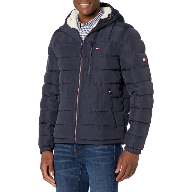 Chaqueta Tommy Hilfiger Puffer para hombre, resistente al agua, tamaño mediano