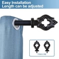 thumbnail image 3 of Urbanest Adjustable Single Curtain Rod Set Burnt Gold Leto Finials – 1 - Inch Diameter, With Black Rod, 84–120 Inches, 3 of 6