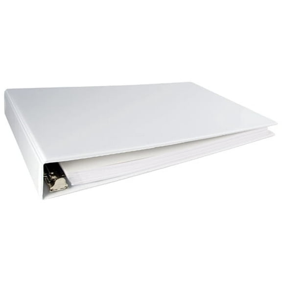 11x17 Binder Vinyl Panel with top opening pockets Featuring a 1.5" Angle-D Ring White
