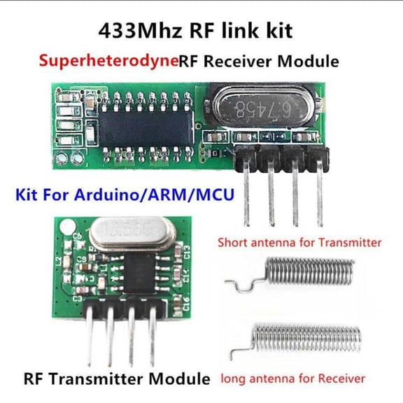 433 Mhz Superheterodyne Rf Receiver And Transmitter Module Remote Control