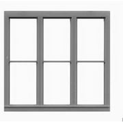 HO 3-Unit 1/1 Dbl Hung Window 100"w x 92"h (4) (D)