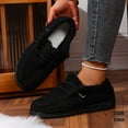 thumbnail image 4 of Fuzzy Slippers House Shoes for Women Indoor and Outdoor Fashion Casual Cozy Winter Warm Fleece Flats Penny Loafer Ankle Boots Black Size 8.5, 4 of 6