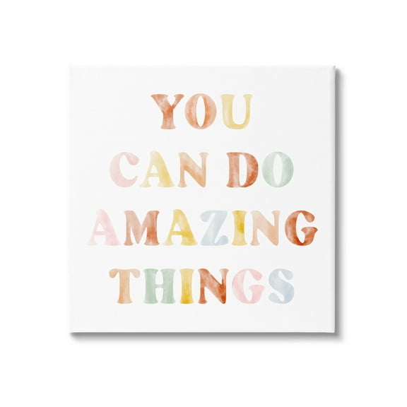 Stupell Industries You Can Do Amazing Things Graphic Art Gallery Wrapped Canvas Print Wall Art, Design by Lil' Rue