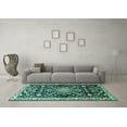 thumbnail image 3 of Ahgly Company Machine Washable Indoor Rectangle Animal Turquoise Blue Traditional Area Rugs, 6' x 9', 3 of 4