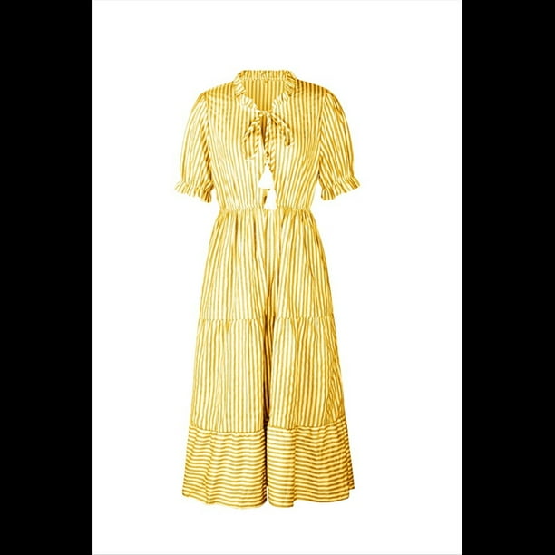 Vestido de Rayas Naranja L