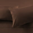 thumbnail image 4 of 700 Thread Count 100% Egyptian Cotton 4-Piece Bed Sheet Set (1 Flat, 1 Fitted Sheet, 2 Pillow Covers) 18 Inches Deep Pocket Size Olympic-Queen Color Chocolate Solid, 4 of 5