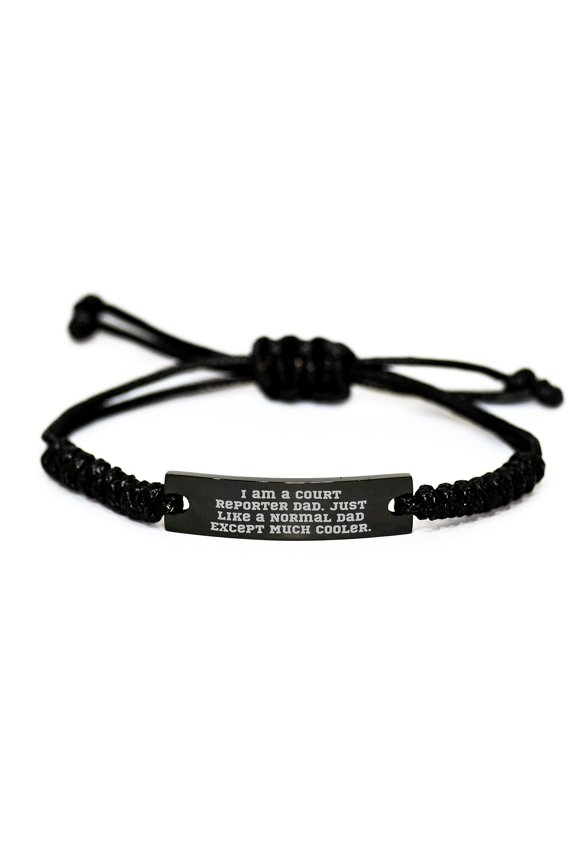 Funny Court Reporter Dad Rope Bracelet, Graduation Unique Gifts for Him from Wife, Husband or Dad, Court Reporter Accessories with Interlaced Rope