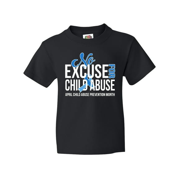 Inktastic No Excuse for Child Abuse April Child Abuse Prevention Month Youth T-Shirt