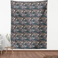thumbnail image 4 of Floral Sofa Upholstery Fabric by the Yard, Hand Drawn Like Flowers Hearts and Little Flying Birds Art Print, Decorative Fabric for DIY and Home Accents, Dark Blue Grey and Multicolor by Ambesonne, 4 of 5