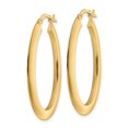 thumbnail image 3 of FJC Finejewelers 14 kt Yellow Gold Polished Oval Hoop Earrings 38 x 23 mm, 3 of 6