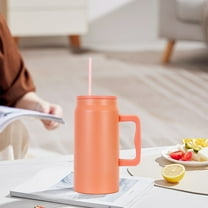 Stainless Steel Travel Mug with Handle, 20 Ounce Vacuum Insulated Coffee Tumbler with Leak Proof Lid and Straw, Hot & Cold Retention for Commutes, Office Use, and Outdoor Activities