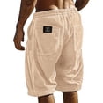 thumbnail image 2 of Mens Swim Trunks CLASSIC WEAR BEST STYLE 1979 Men's Solid Color Striped Multi-Pocket Casual Shorts Loose Fit Crop Pants with Drawstring Summer Daily Essentials Khaki 4XL, 2 of 5