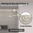 thumbnail image 5 of 60 in. W x 60 in. H Sliding Semi Frameless Tub Door in Chrome Finish with Clear Glass, 5 of 15