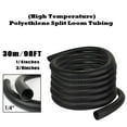 thumbnail image 3 of 1/4" 98FT Protective Tube Tubing Black Color Sleeve Tube Split Wire, 3 of 9