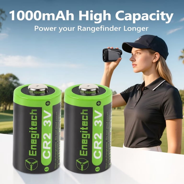 Enegitech CR2 3V Lithium Battery, DL-CR2 for Golf Rangefinder Non