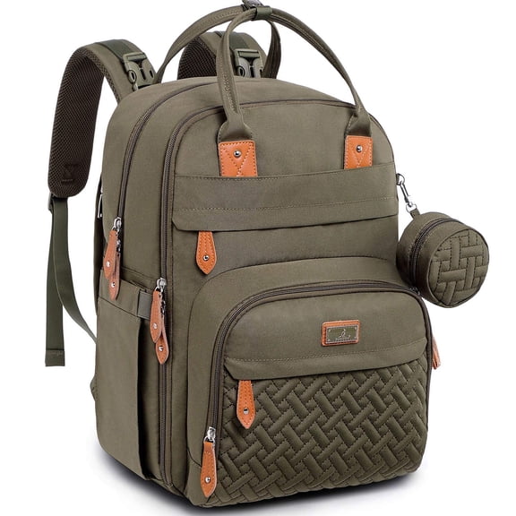 BabbleRoo Baby Diaper Bag Backpack, Waterproof Travel Bag, Unisex, Army Green